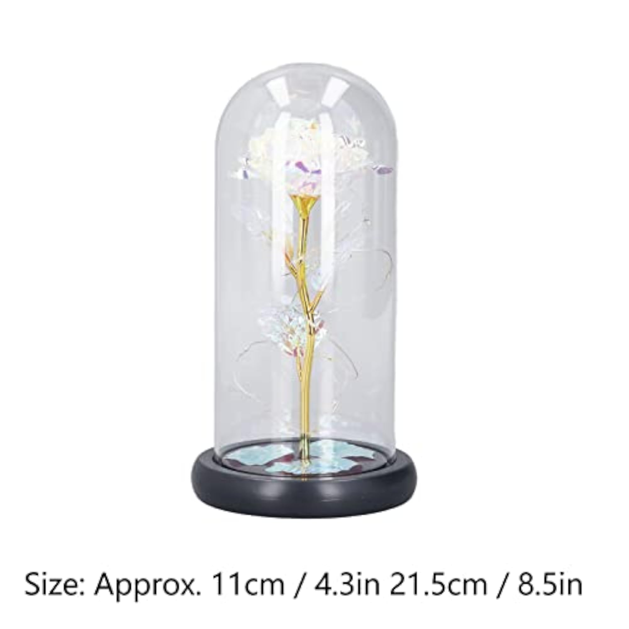 LED Light Up Flower Rose, Gold Foil Decor