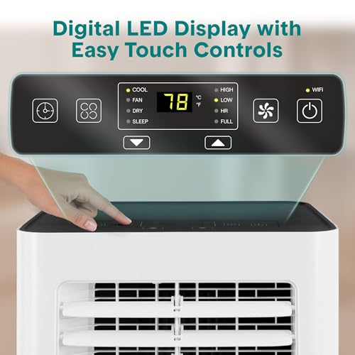Image of SereneLife Portable Air Conditioner 8000 BTU With WIFI | 3-in-1 Cooling, Fan and Dehumidifier | 24-H Timer up to 350 sq ft Coverage | AC Unit for Bedroom, Home & Office | Window Kit & Remote