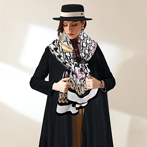 Women's Silk Scarf Fashion Animal Print Peacock Horse Long Lightweight Warm Scarves Wrap Sunscreen Shawl All Season2