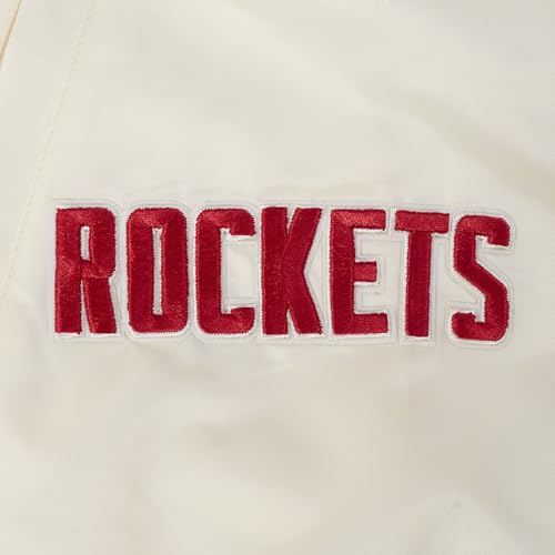 Pro Standard Mens NBA Houston Rockets Best Of Satin Jacket Eggshell/Red L by Pro Standard - Image 5
