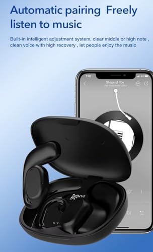 Image of JS272 OWS Open Ear TWS Earbuds | 50 Hrs of Playtime | Bluetooth v5.4 with AI-ENC | Skin Friendly Ear Hook | Environmental Awareness | 45ms Low Latency Gaming | IPX5 Water & Sweat Resistant