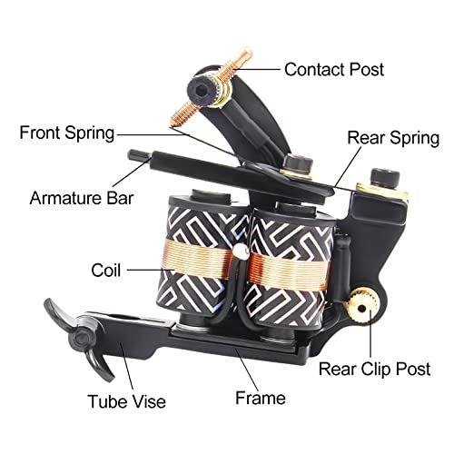 Sotica Complete Tattoo Kit - Premium Tattoo Machine Kit Professional Tattoo Kit With Coil Machine Tattoo Power Supply Tattoo Foot Pedal Tattoo Needles Tattoo Inks #TOP1