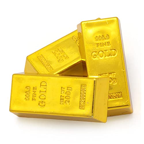 Image of Club Bollywood 1x Fake Gold Bullion Bar Paperweight Door Stop for Childen Kids Toy Gift | Gold | Coins & Paper Money
