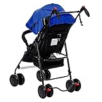 Buggy Kinderwagen Buggy Klein Zusammenklappbar Liegeposition mit Sonnenverdeck und Rückenlehnenverstellung Kinderwagen Baby Wagen Baby Shopper (Blue)