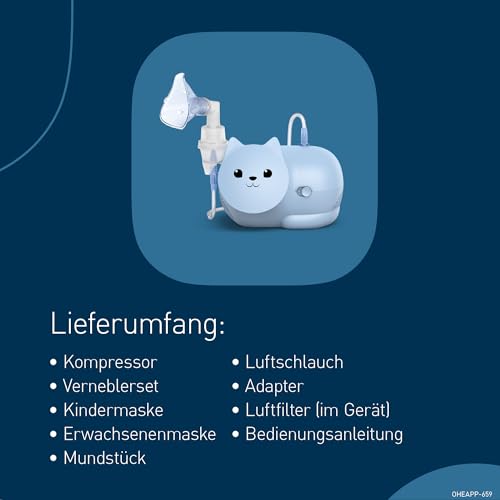 Omron Nami Cat Inhalationsgerät für Kinder zur Behandlung von Atemwegserkrankungen