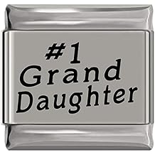 NewCharms Number One Grand Daughter Laser Engraved Italian Charm 9mm Standard Size