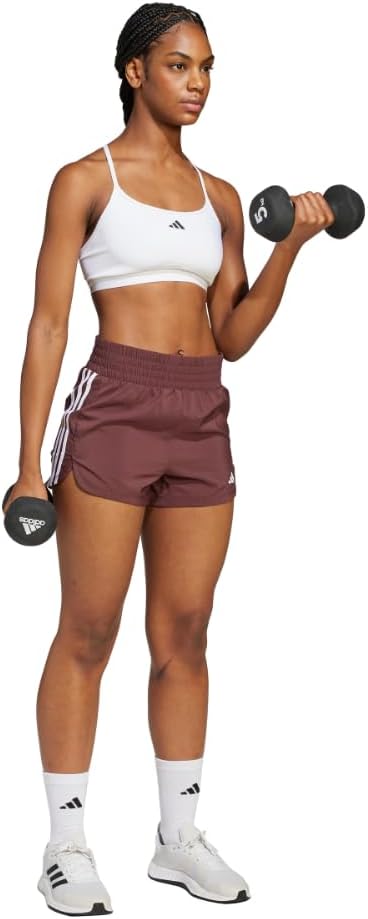 adidas Womens Pacer Training 3-Stripes Woven High-Rise Shorts - Image 6