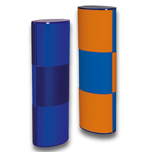 Logic Zauberetui Brillenetui Medium Lang Bicolor Brillenetui mit Farbwechsel 360 Drehfunktion stabile Kunststoffschale Orange Blau 162 x 56 x 40 mm