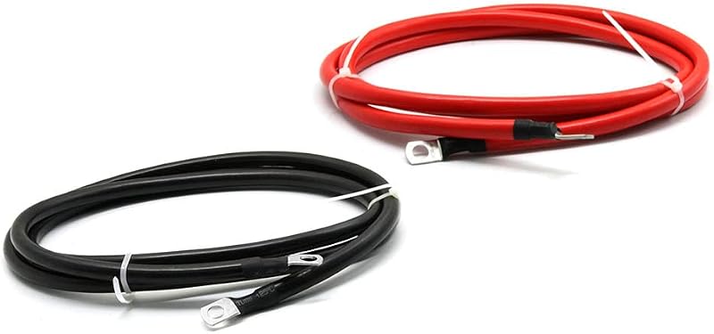 Cabos de bateria KEDAKEJI 2 AWG com terminais 3/8 in nas duas extremidades – 2 unidades de 2,13 m