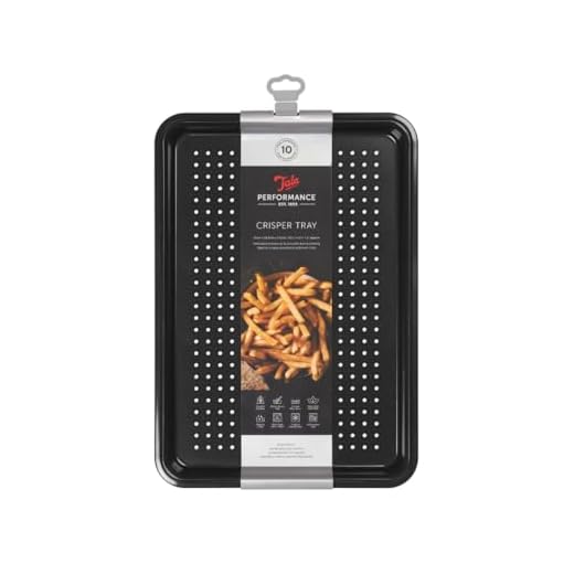 Tala Professionele Kwaliteit Carbonstalen Braadslede met Eclipse Antiaanbaklaag, 39 x 27 x 2 cm; Ideaal voor Knapperige Frietjes of Pizzabodems, Zwart