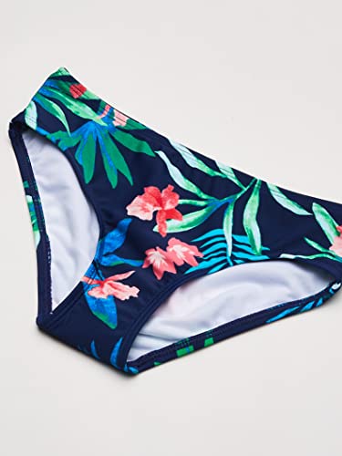 Kanu Surf Girls' Mahina UPF 50+ Beach Sport Halter Bikini 2-Piece Swimsuit, Leonie Floral Navy, 124