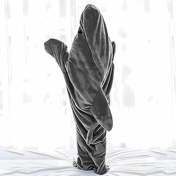 Shark Blanket Hoodie Onesie for Women & Men - Wearable Shark Sleeping Bag - Halloween & Xmas Cosplay Costume - Image 2