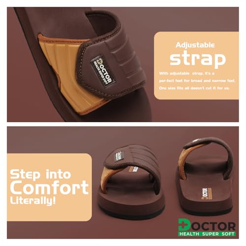 Image of DOCTOR HEALTH SUPER SOFT Men's Casual Slide Slippers | Soft Cushioned EVA Comfort Sandals | Lightweight Anti-Slip Open Toe Slides for Indoor Outdoor Everyday Wear