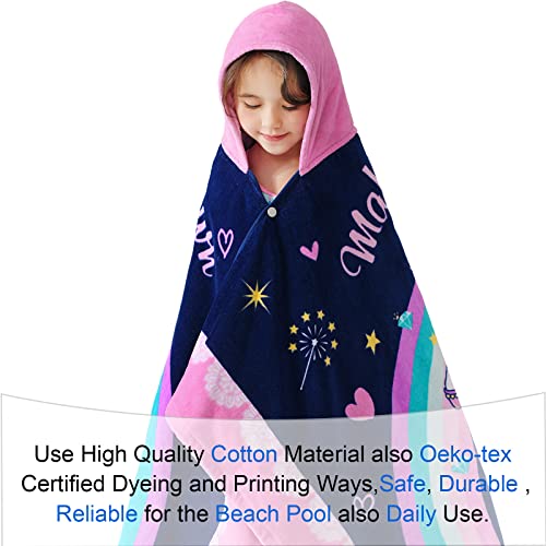 Voova & Movas Kids Hooded Towels | Soft Cotton Bathrobe (30''X50'') For Baby Toddlers 3T-10 Years | Perfect For Kids Beach, Pool, Bath | Summer Essentials, For Toddler, Magic Unicorn #TOP3