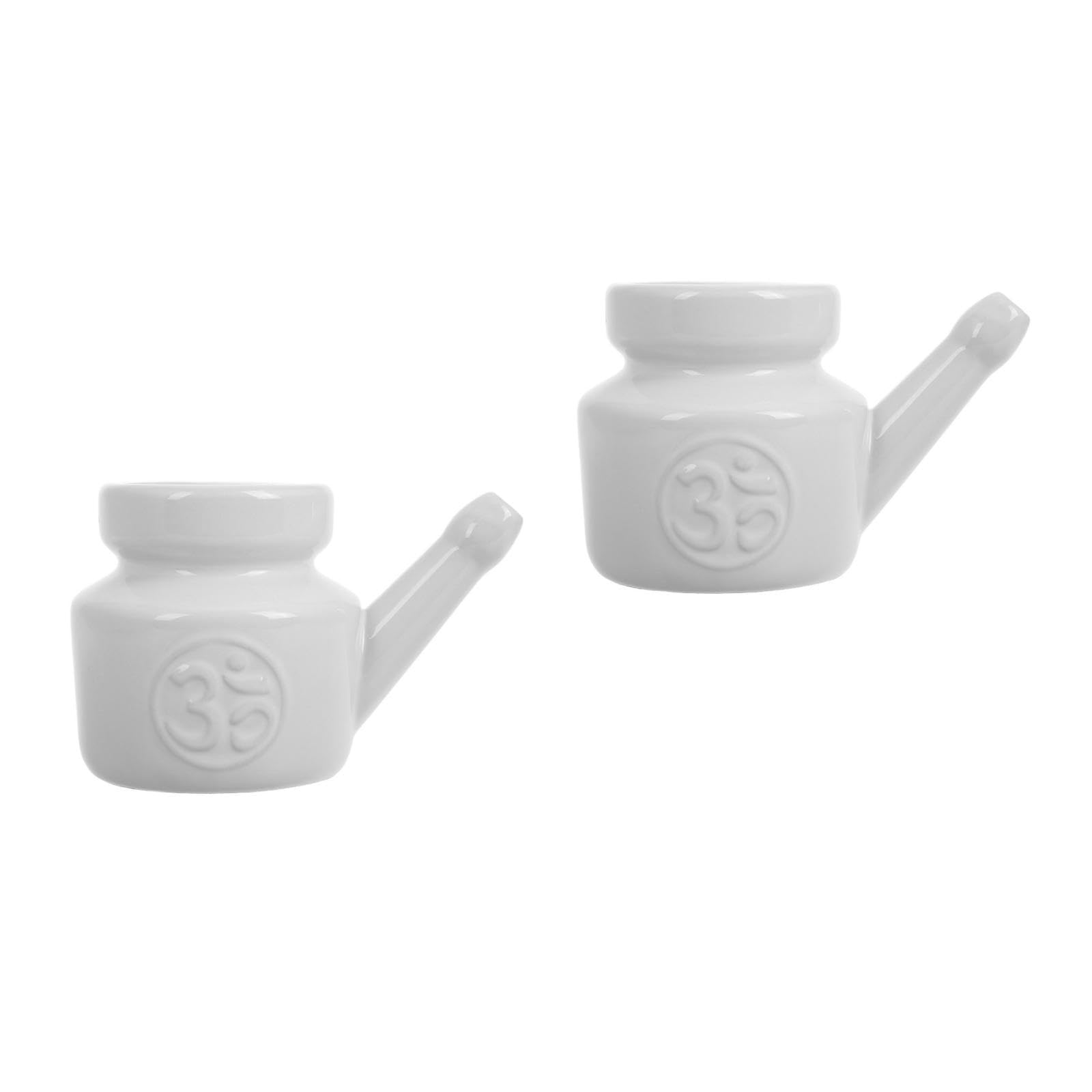 Healvian Olla Cerámica 2 Piezas Limpiador Nasal Reutilizable Seguro Para Adultos Botella De Enjuague Nasal Para Irrigación Y Lavado De Senos Nasales Ideal Para Cuidado Familiar Y Salud