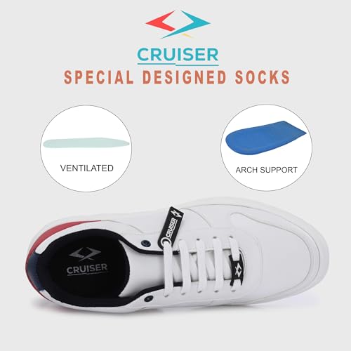 Image of Cruiser Mens Sneakers | Casual Shoes | Experience Comfort & Style with Soft Cushioned Insole |Step Up Your Comfort: Casual Sneakers for Every Day| Trendy Lace-Up Design Sneaker (2567)