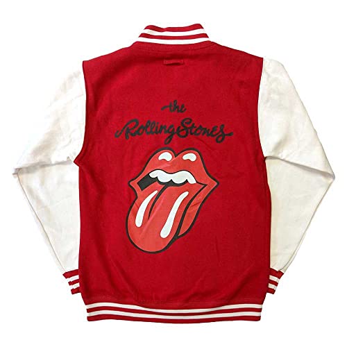 The Rolling Stones Varsity Jacket Classic Tongue Logo Official Unisex Red2