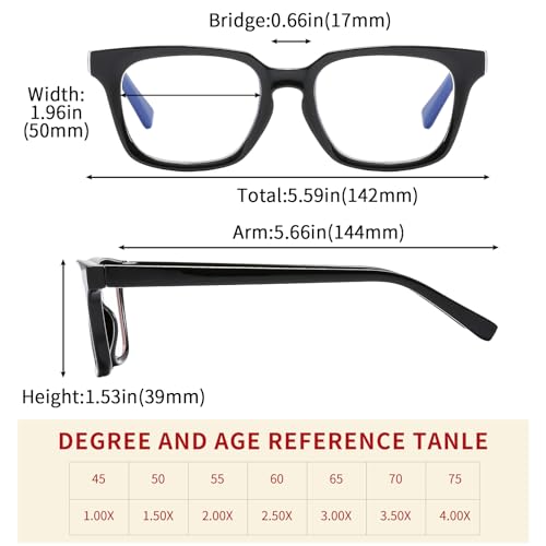 Image of Reading Glasses Blue Light Filter Glasses Stylish Reader Optics Anti-Blue Vision Aid for Women Men Quality Spring Hinge Reading Aid 2.5X BM671