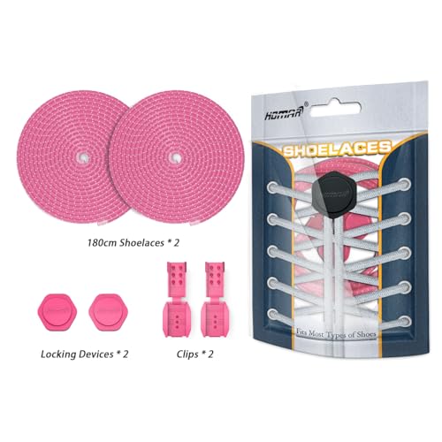 Image of HOMAR Elastic No Tie Shoe Laces Stretch Tieless Shoe Laces for Sneakers No Tie Shoelaces Elastic Laces for Adults and Kids
