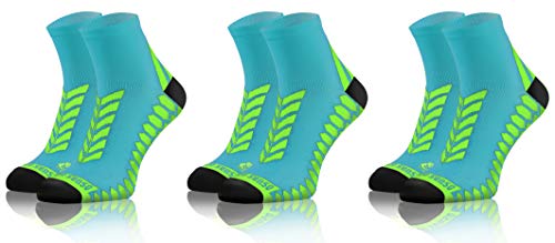 sesto senso Sport Socken Damen Herren 3 Paar Bunte Sportsocken Laufsocken Meeresfarbe 43-47 Türkis