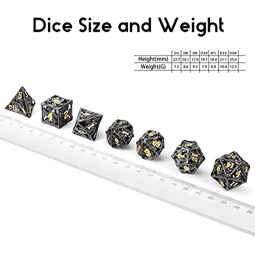 Dragon-Hollow-Metal-DND-Dice-Set-DNDND-7-DD-Die-Set-with-Metal-Gift-Tin-for-Dungeons-Dragon-Game-Black-with-Gold-Number