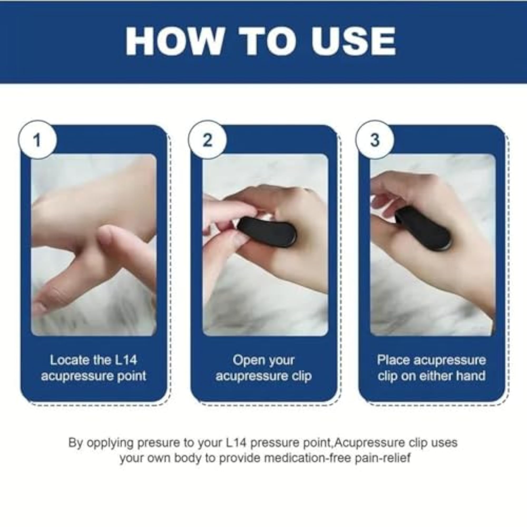 Sugar Control LI4 Acupressure Point Clip