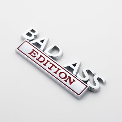 Image of 2Pc Bad Ass Edition Emblem 3D Badge Stickers with Double Tape for Cars, Trucks, Motorcycles, Boats (Chrome Red)