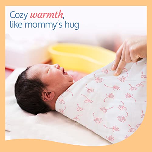 Image of Luvlap C-10 Baby Wooden Cot (Cherry Red, Small) Muslin Swaddle Birds White