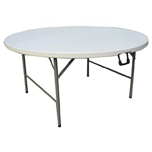 Folding table LVZAIXI Runt fällbord, viks till hälften. Ett stort antal runda bord sitter bekvämt för många människor. (färg: Vit, storlek: 1,6 m)