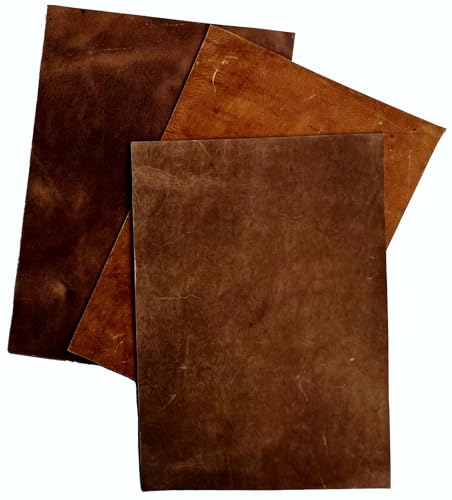 Cuir Crazy Horse véritable marron A4 d'épaisseur supérieure - 5