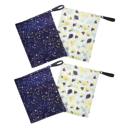 4pezzi Sacchetti Impermeabili Per Pannolini e Costumi Borse Riutilizzabili Con Cerniera Per Viaggi e Attività All Lavabili e Versatili
