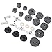 Tissting 23 Pcs Cymbal Replacement Accessories Set, 2.5cm 4cm 5cm Felt Pads, Drum Cymbal Sleeves, Nuts, Washers, T and Z Wrench for Drum Set Maintenance (Grey)