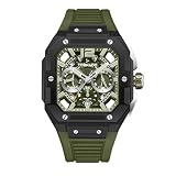 Tornado Xenith Curve Men's Miyota JP25 Movement Watch, Multi Function Display and FKM Strap Strap - T26101 (Green)