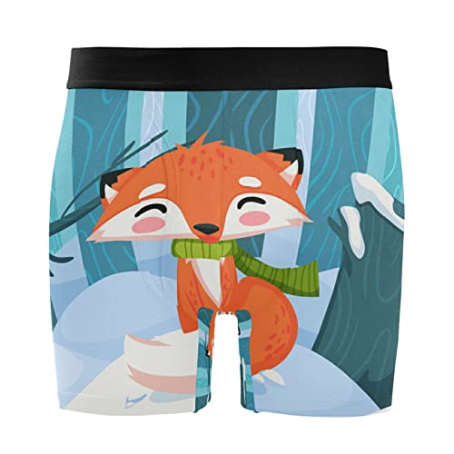 Calzoncillos bóxer Vnurnrn de diseño zorro invernal ropa interior elástica de tacto premium