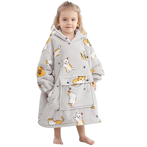 Narecte Kids Blanket Hoodie Kids Hoodie Blanket Kids Wearable Blanket Kids Wearable Blanket Oversized Sweatshirt Birthday Gifts for Teen Girl Year Old Boy Gift Ideas Rabbit for Toddler Kids