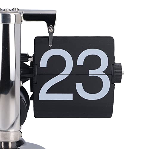 HOHXFYP Relógio de Mesa Giratório, Relógio de Quartzo Com Giro Automático de Página, Relógio Retrô d