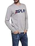 replay lederjacke lammfell  Replay Herren M3089 .000.22390P Sweatshirt, Grau (Light Grey Melange. M10), Small (Herstellergröße: S)