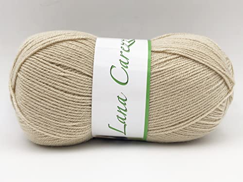 Filati Italiani Yarn Laine Carezza (Beige - 300m - 3mm - 100% Acrylique)