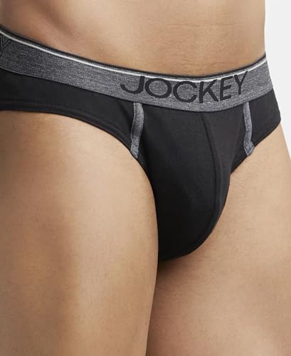 Image of Jockey 8044 Men's Super Combed Cotton Rib Solid Brief with Ultrasoft Waistband