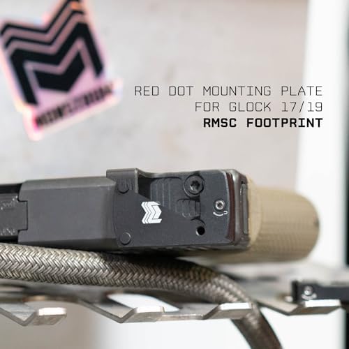 Monstrum Dovetail Red Dot Mounting Plate for Glock Pistols | for Non-MOS Version Glock 17 19 20 21 22 23 34 35 40 41 45 47 | Compatible with Holosun RMSc/407k/507k/K Footprint Red Dots Alternate view