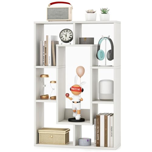 HOMASIS Librería de pie con 7 Cubos Estantería