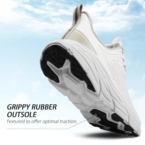 Women's Lightweight Walking & Running Shoes - Breathable Non Slip Sneakers with Cushioned Comfort for Gym, Tennis, Workout Black/White ﻿3