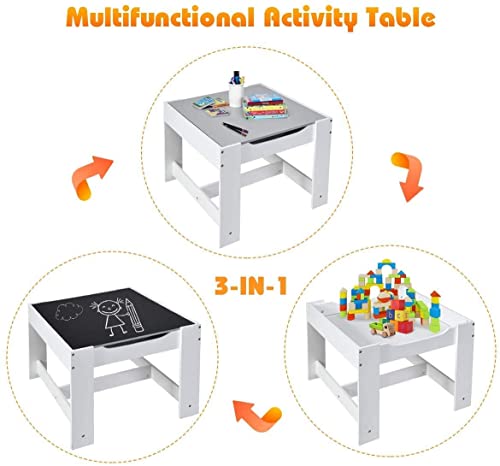 Fireflowerykidstableandchairset3in1woodenactivitytablewstoragedrawerdetachableblackboard3piecesquarechildrenartdesktoddlertableandchairsforreadinggrey  Urban Country Home Decor Fireflowery kids table and chair set 3 in 1 wooden activity table wstorage drawer detachable blackboard 3 piece square children art desk toddler table and chairs for reading grey  urban country home decor