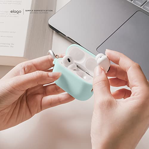 elago Silicone Case Compatible with Apple AirPods Pro 2nd Generation Case Protective Case with Keychain, Front LED Visible - Image 3