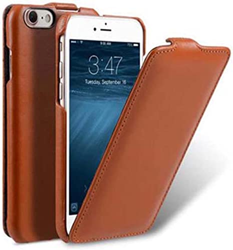 Étui à rabat vertical iPhone SE 2022 cuir marron protection intégrale