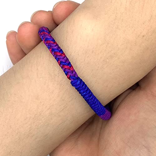 Lamibee Bisexual Pride Proud Love Boho Style Wrist Wrap Bracelet, Amulet And Boho Rope Bracelet Bangles For Women Men Thread, Lucky And Protection String (Bisexual) #TOP6