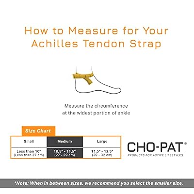 Cho-Pat Achilles Tendon Strap, Developed with Sports Medical Professionals at Mayo Clinic to Reduce Stress & Alleviate Achilles Tendonitis Pain, Small
