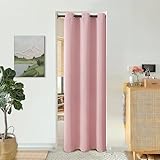 BGment Pink Door Curtain 80 Inch Length for Doorway, Bedroom Closet Curtain, Privacy Thermal Insulated Blackout Grommet Room Divider for Room Separation, 1 Panel, 34 Inch Wide