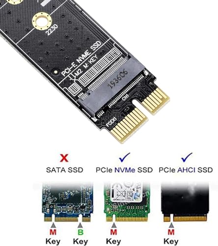Image of ETZIN PCI-E PCI Express 3.0 X1 to M.2 M Key Interface NVMe SSD PCIE M.2 Riser SSD Card Adapter 2230 2242 2260 2280 Full Speed EPL-1093PC
