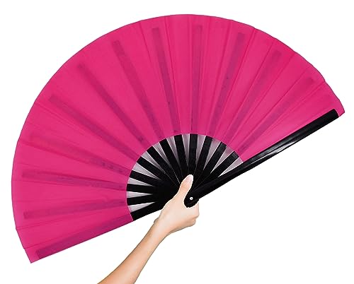 STHUAHE Large Rave Folding Hand Fan Clap Fan Popping Fans for Line Dancing, Big Foldable Clacking Fans for Boots On The Ground Dance Festival, Dancing, Performance